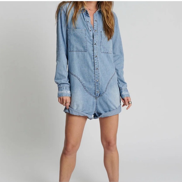 NWOT One Teaspoon Ocean Chambray Prophecy Jumpsuit